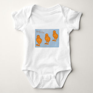 Easter Greetings Chicks Blue Baby Bodysuit