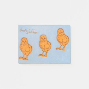 Easter Greetings Chicks Blue Post-it Notes