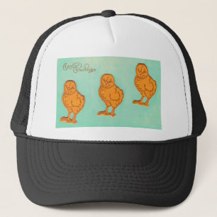 Easter Greetings Chicks Green Trucker Hat