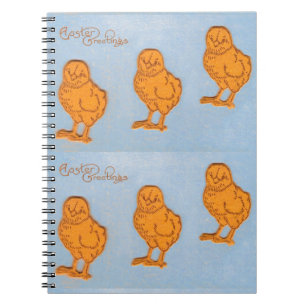Easter Greetings Chicks in Blue Notebook