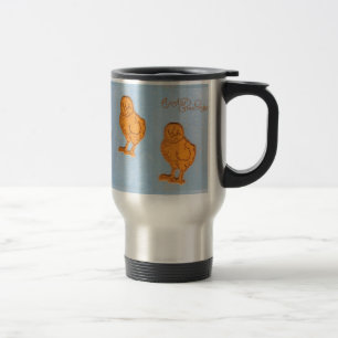 Easter Greetings Chicks in Blue Travel Mug