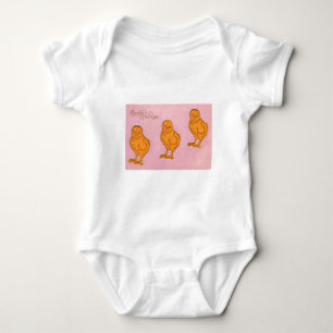 Easter Greetings Chicks Pink Baby Bodysuit