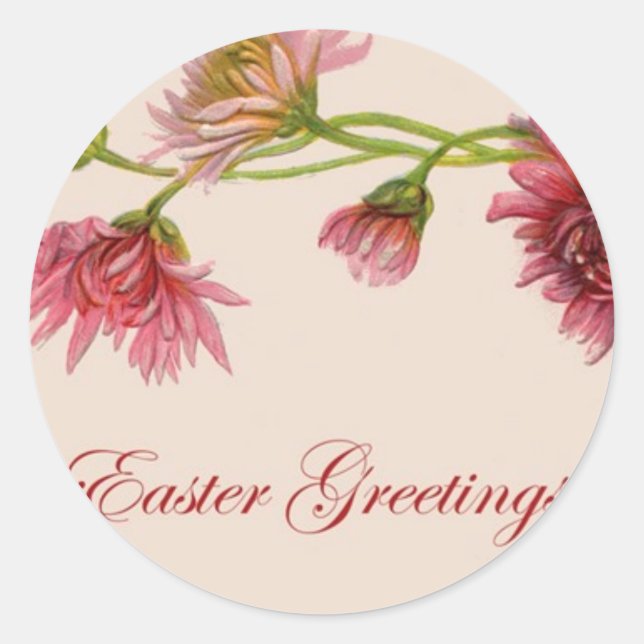Easter Greetings Classic Round Sticker (Front)