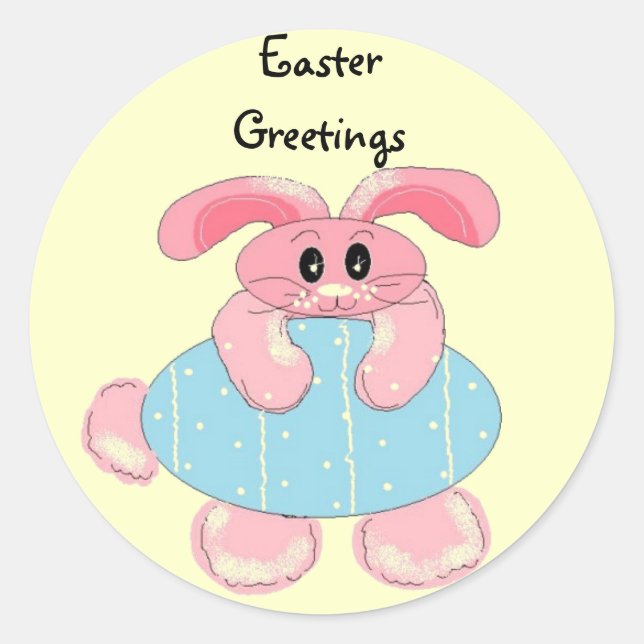 Easter Greetings Classic Round Sticker (Front)