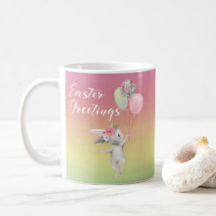 Easter Greetings Cute Ballerina Bunny Pastel Coffee Mug
