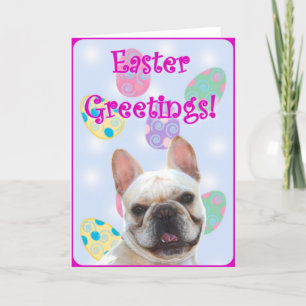 Easter Greetings French Bulldog Holiday Card
