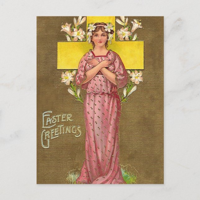 Easter Greetings Holiday Postcard (Front)