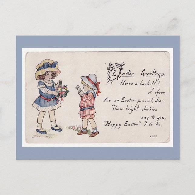 Easter Greetings Holiday Postcard (Front)