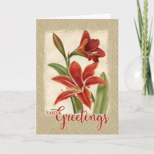 Easter Greetings Lily Vintage Reproduction Card