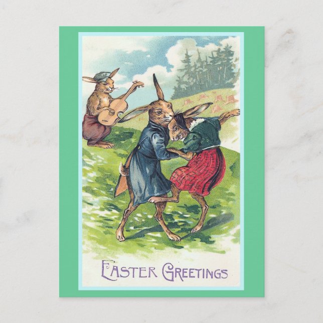 Easter Greetings Vintage Easter Holiday Postcard (Front)
