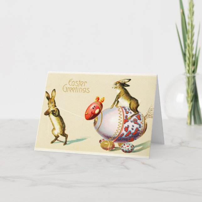 Easter Greetings Vintage Greeting Card (Front)