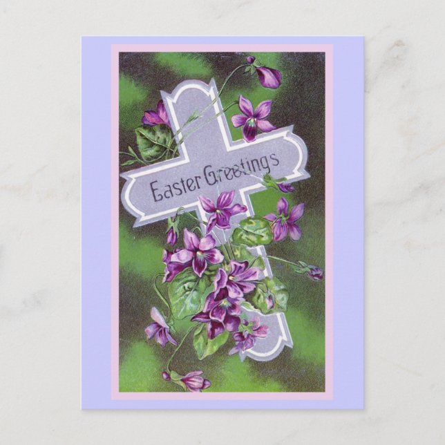 Easter Greetings Vintage Illustration Holiday Postcard (Front)