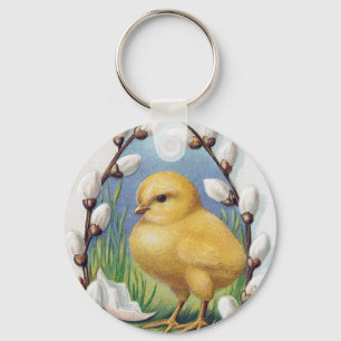 Easter Greetings Yellow Chick Key Ring