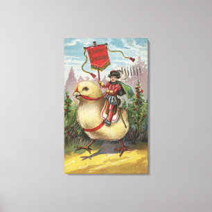 Easter GreetingsPrince atop a Chick Canvas Print