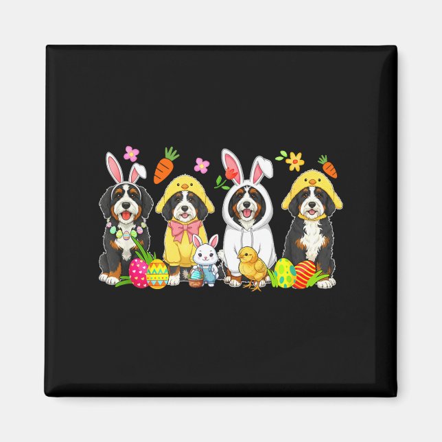 Easter Group Bernedoodles Cosplay Bunny Chick Magnet (Front)