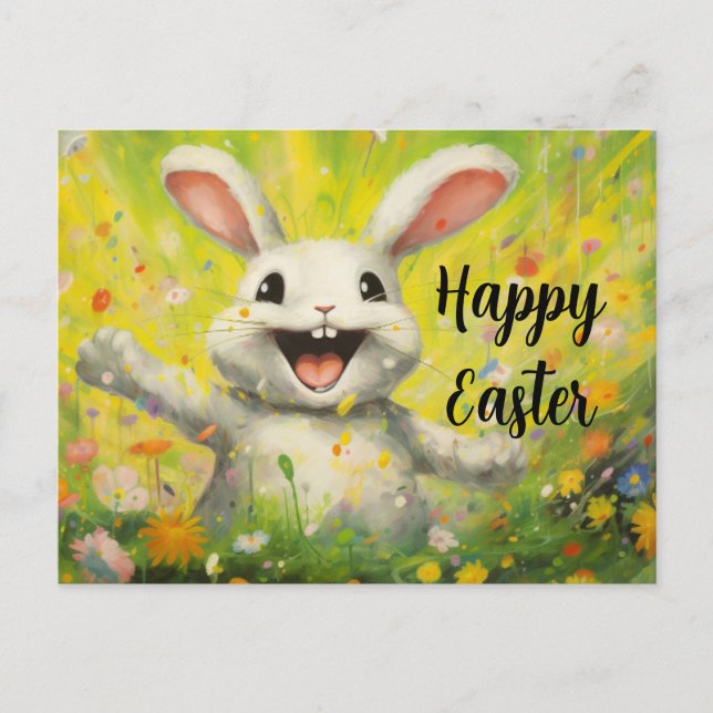Easter Happy Bunny Postcard #5 (Front)