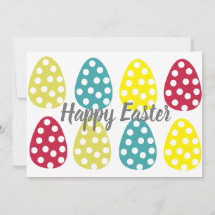 Easter Happy Easter Eggs Polka Dot Easter Holiday Card