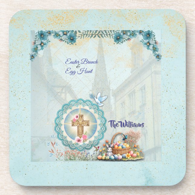 Easter Hard Plastic Coaster (Front)