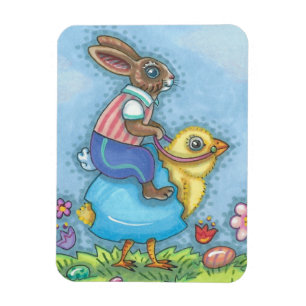 Easter Hare And Chick EASTER BUNNY MAGNET Holiday
