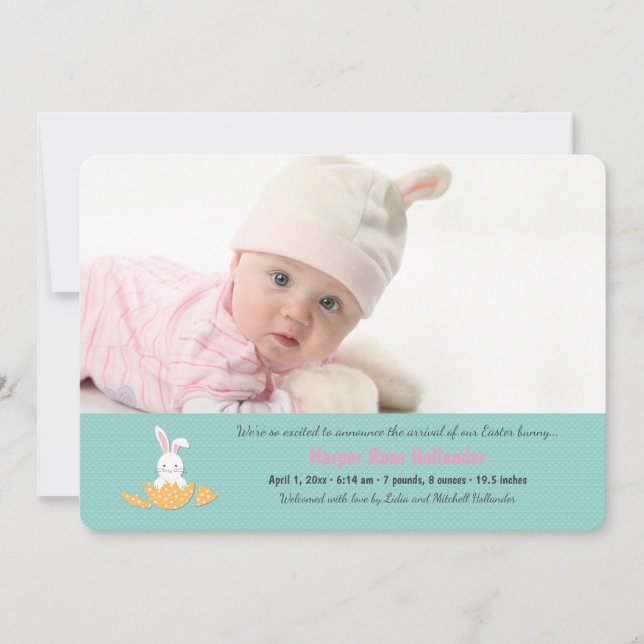 Easter Hatchling Photo Invitation Horizontal (Front)