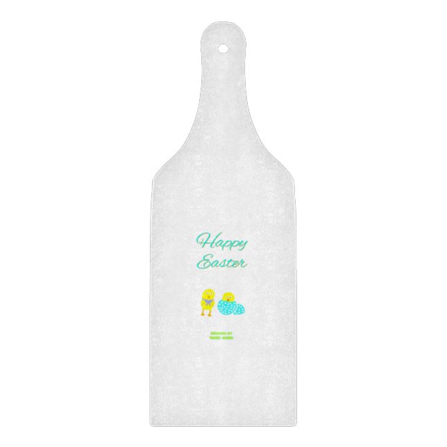 Easter Hatchlings Glass Cutting Board Paddle (Front)