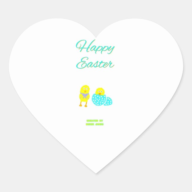 Easter Hatchlings Heart Sticker (Front)