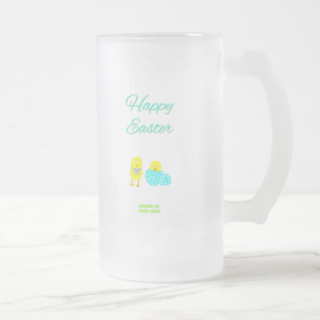Easter Hatchlings Large Frosted Glass Mug (Right)