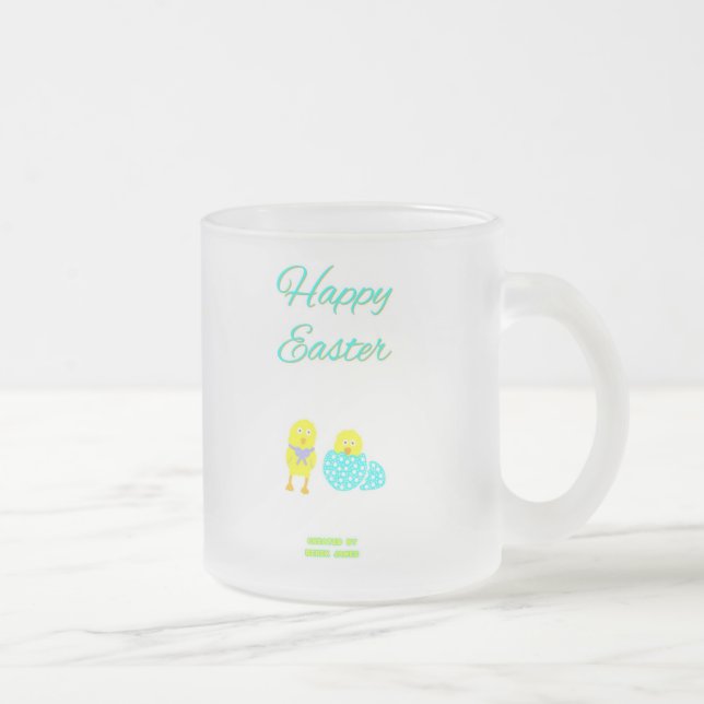 Easter Hatchlings Small Frosted Glass Mug (Right)