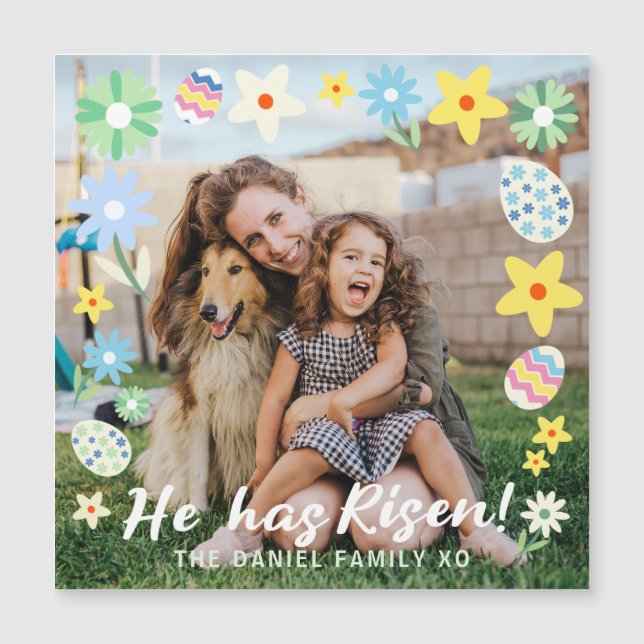 Easter He Has Risen Magnetic Invitation (Front)