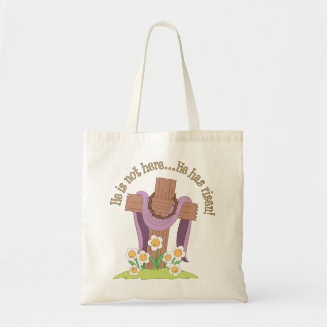 Easter "He Has Risen" Tote Bag (Front)