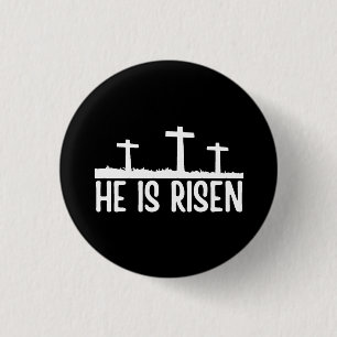 Easter He Is Risen Christian 3 Cm Round Badge