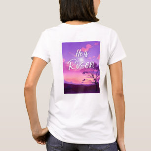 Easter "He is Risen" Christian Front Back Women's T-Shirt