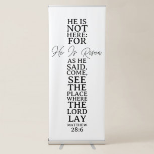 Easter He Is Risen Church Backdrop Retractable Banner