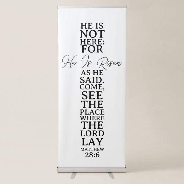 Easter He Is Risen Church Backdrop Retractable Banner (Front)