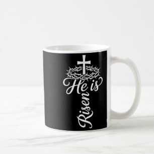 Easter he is risen cross pocket christian men coffee mug