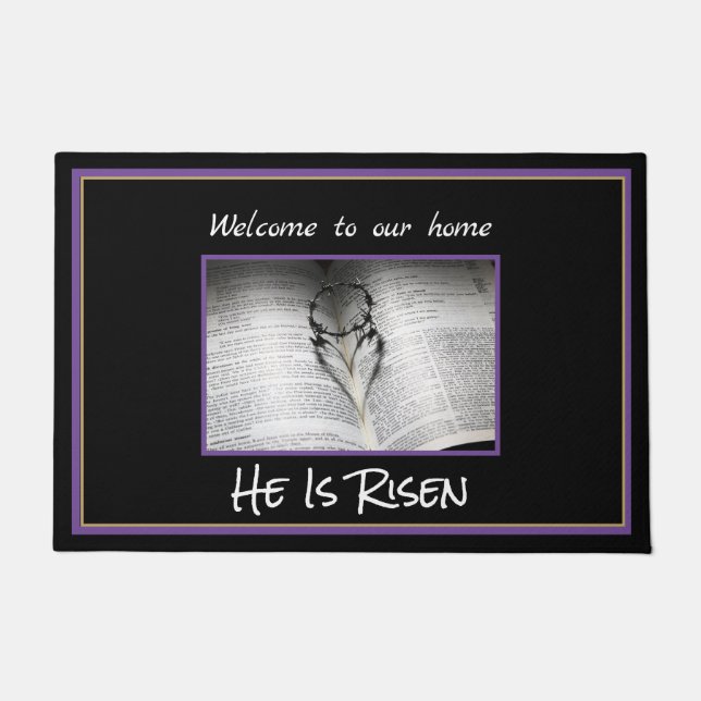 Easter He Is Risen Doormat (Front)