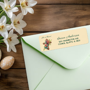 Easter “He is Risen” Floral Cross Label