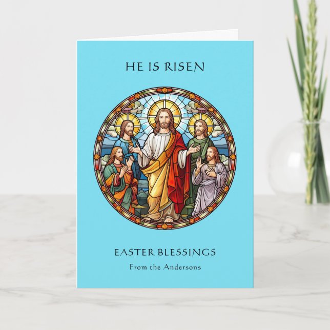 Easter He Is Risen Religious Holiday Card (Front)