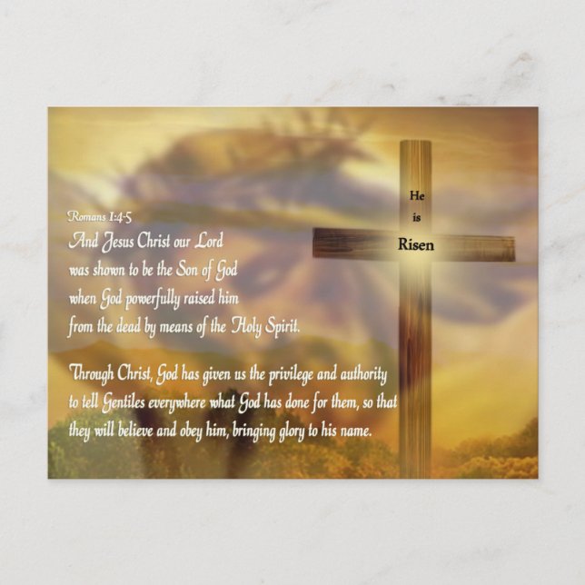 Easter - He is Risen - Religious Holiday Postcard (Front)