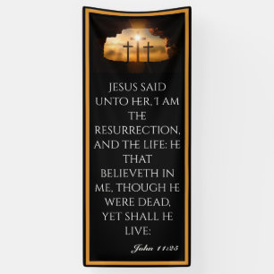 Easter He is Risen Three Crosses Church Banner