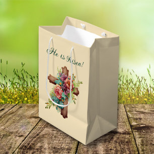 Easter “He is Risen” with customisable interior Medium Gift Bag