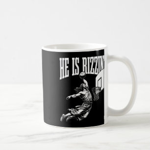 Easter He Is Rizzin Funny Christian Meme Sketll Coffee Mug