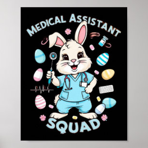 Easter Healthcare Medical Istant Squad Bunny Poster