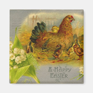 Easter Hen And Chicks Magnet
