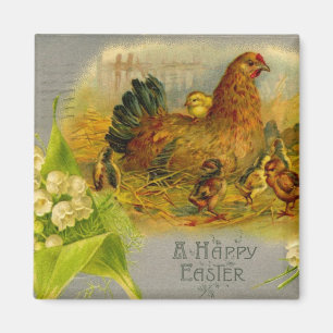 Easter Hen And Chicks Magnet