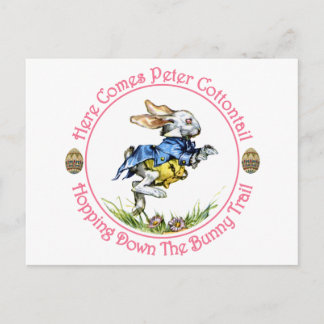 Easter - Here Comes Peter Cottontail Holiday Postcard