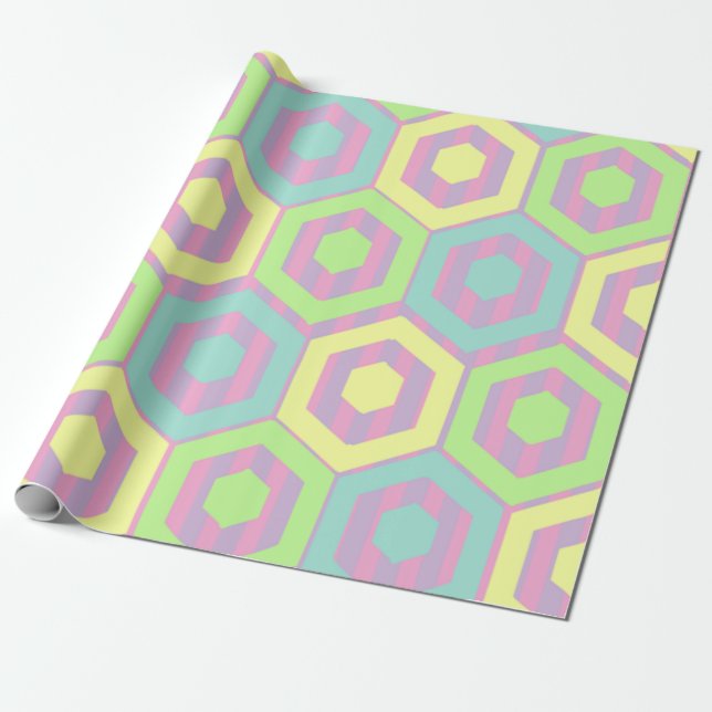 Easter Hexagons  Wrapping Paper (Unrolled)