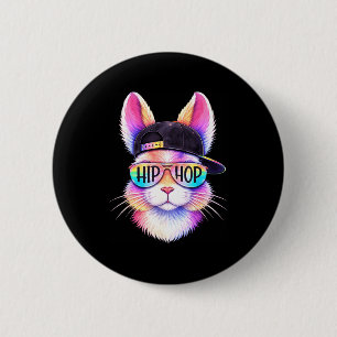 Easter Hip Hop Bunny Face Sungles Cool Men Boys Ki 6 Cm Round Badge