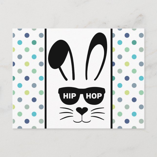 Easter Hip Hop Bunny Hop Postcard (Front)