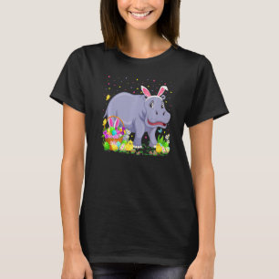 Easter Hippo Bunny Egg Hunting Hippopotamus Easter T-Shirt